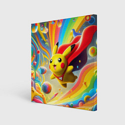 Холст квадратный Super Pikachu - ai art fantasy, цвет: 3D-принт