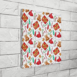 Холст квадратный Новогодний паттерн 2025, цвет: 3D-принт — фото 2