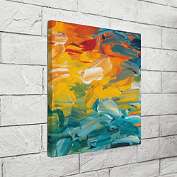 Холст квадратный Хаотичный цветные мазки краски, цвет: 3D-принт — фото 2