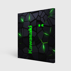 Холст квадратный Kawasaki - плиты с эффектом свечения, цвет: 3D-принт