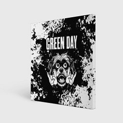 Холст квадратный Green Day рок пес, цвет: 3D-принт