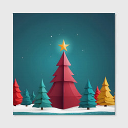 Холст квадратный Елка со звездой, цвет: 3D-принт — фото 2