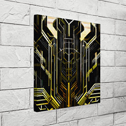 Холст квадратный Gold lines on a black background, цвет: 3D-принт — фото 2