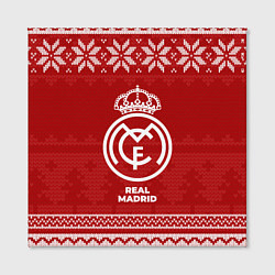 Холст квадратный Новогодний Real Madrid, цвет: 3D-принт — фото 2