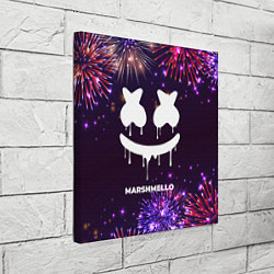 Холст квадратный Праздничный Marshmello, цвет: 3D-принт — фото 2