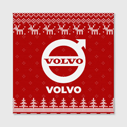 Холст квадратный Новогодний Volvo с оленями, цвет: 3D-принт — фото 2