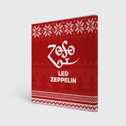 Холст квадратный Новогодний Led Zeppelin, цвет: 3D-принт