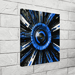 Холст квадратный Чёрно-синяя сфера киберпанк, цвет: 3D-принт — фото 2