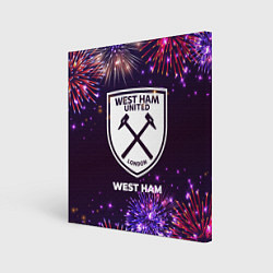 Холст квадратный Праздничный West Ham, цвет: 3D-принт