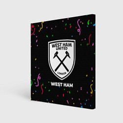 Холст квадратный West Ham конфети, цвет: 3D-принт