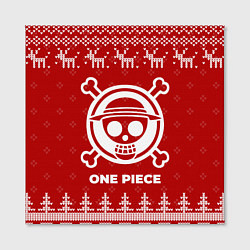 Холст квадратный Новогодний One Piece с оленями, цвет: 3D-принт — фото 2