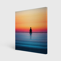 Холст квадратный Медитация на закате, цвет: 3D-принт
