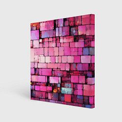 Холст квадратный Pink bricks, цвет: 3D-принт