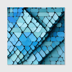 Холст квадратный Синие рельефные плитки, цвет: 3D-принт — фото 2
