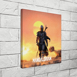 Холст квадратный Идущий мандалорец, цвет: 3D-принт — фото 2