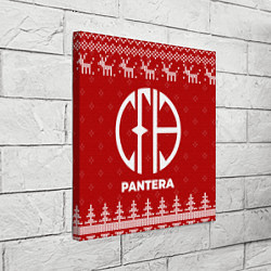 Холст квадратный Новогодний Pantera с оленями, цвет: 3D-принт — фото 2