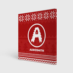 Холст квадратный Новогодний Aerosmith, цвет: 3D-принт