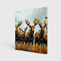 Холст квадратный Лоси, цвет: 3D-принт