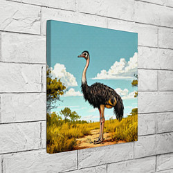 Холст квадратный Страус в природе, цвет: 3D-принт — фото 2