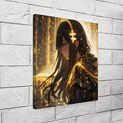 Холст квадратный Грустная девушка воин, цвет: 3D-принт — фото 2