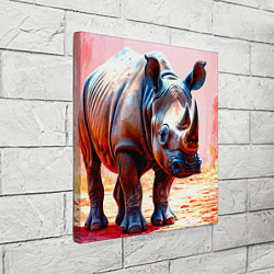 Холст квадратный Носорог в розовом, цвет: 3D-принт — фото 2