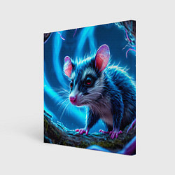 Холст квадратный Опоссум в синей туманности, цвет: 3D-принт
