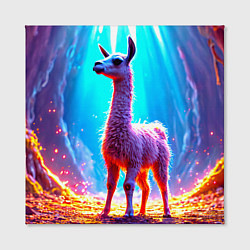 Холст квадратный Лама в неоновых лучах, цвет: 3D-принт — фото 2