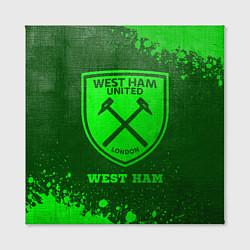 Холст квадратный West Ham - green gradient, цвет: 3D-принт — фото 2