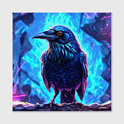 Холст квадратный Ворон на синем фоне, цвет: 3D-принт — фото 2