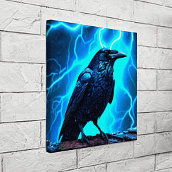 Холст квадратный Ворон и молния, цвет: 3D-принт — фото 2