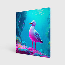 Холст квадратный Подводная чайка, цвет: 3D-принт