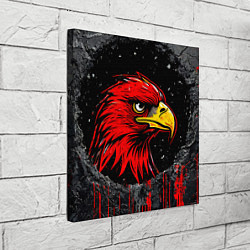 Холст квадратный Орел Атланта Хокс в стене, цвет: 3D-принт — фото 2