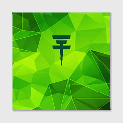 Холст квадратный Tokio Hotel green poly, цвет: 3D-принт — фото 2