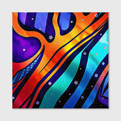 Холст квадратный Космические цветные линии, цвет: 3D-принт — фото 2