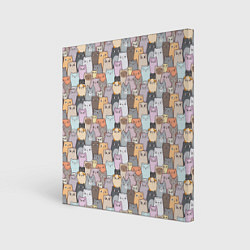 Холст квадратный Котики, цвет: 3D-принт