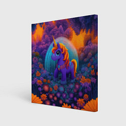 Холст квадратный Сказочный единорог, цвет: 3D-принт