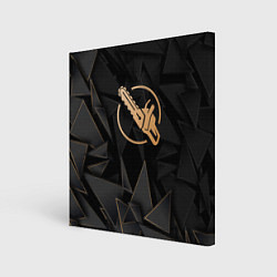 Холст квадратный Chainsaw Man golden poly, цвет: 3D-принт