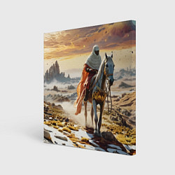 Холст квадратный В пустыне на коне, цвет: 3D-принт