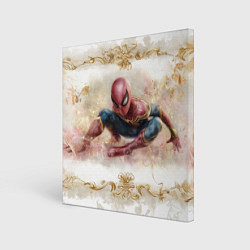Холст квадратный Человек - паук розы и узоры, цвет: 3D-принт