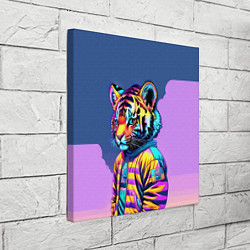 Холст квадратный Cool tiger cub - pop art, цвет: 3D-принт — фото 2