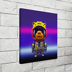 Холст квадратный Baby capybara - cyberpunk, цвет: 3D-принт — фото 2