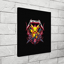 Холст квадратный Metallica - cool Pikachu, цвет: 3D-принт — фото 2