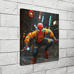 Холст квадратный Человек паук бежит, цвет: 3D-принт — фото 2