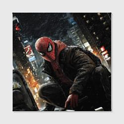 Холст квадратный Человек-паук и поздняя ночь, цвет: 3D-принт — фото 2