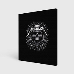 Холст квадратный Metallica - a skull with roses and thorns, цвет: 3D-принт