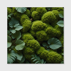 Холст квадратный Зеленый мох и листья, цвет: 3D-принт — фото 2