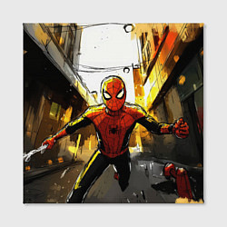 Холст квадратный Бегущий человек - паук, цвет: 3D-принт — фото 2