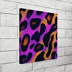 Холст квадратный Неоновый леопардовый узор, цвет: 3D-принт — фото 2