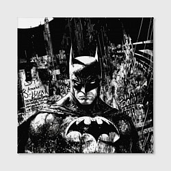 Холст квадратный Бэтмен черно-белый стиль, цвет: 3D-принт — фото 2