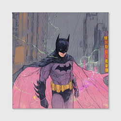 Холст квадратный Бэтмен с розовым плащом, цвет: 3D-принт — фото 2